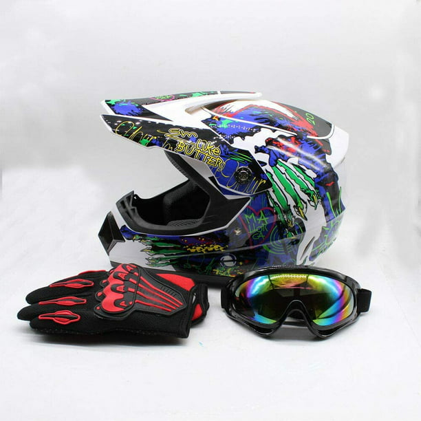 DOT Motocross+Goggles+Gloves Off-Road Motorcycle Helmets Dirt Bike Gear S-XL BCL 